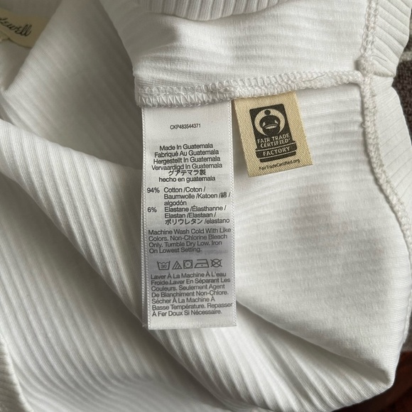 Madewell White ribbed tank top size Large NWOT - Picture 4 of 5